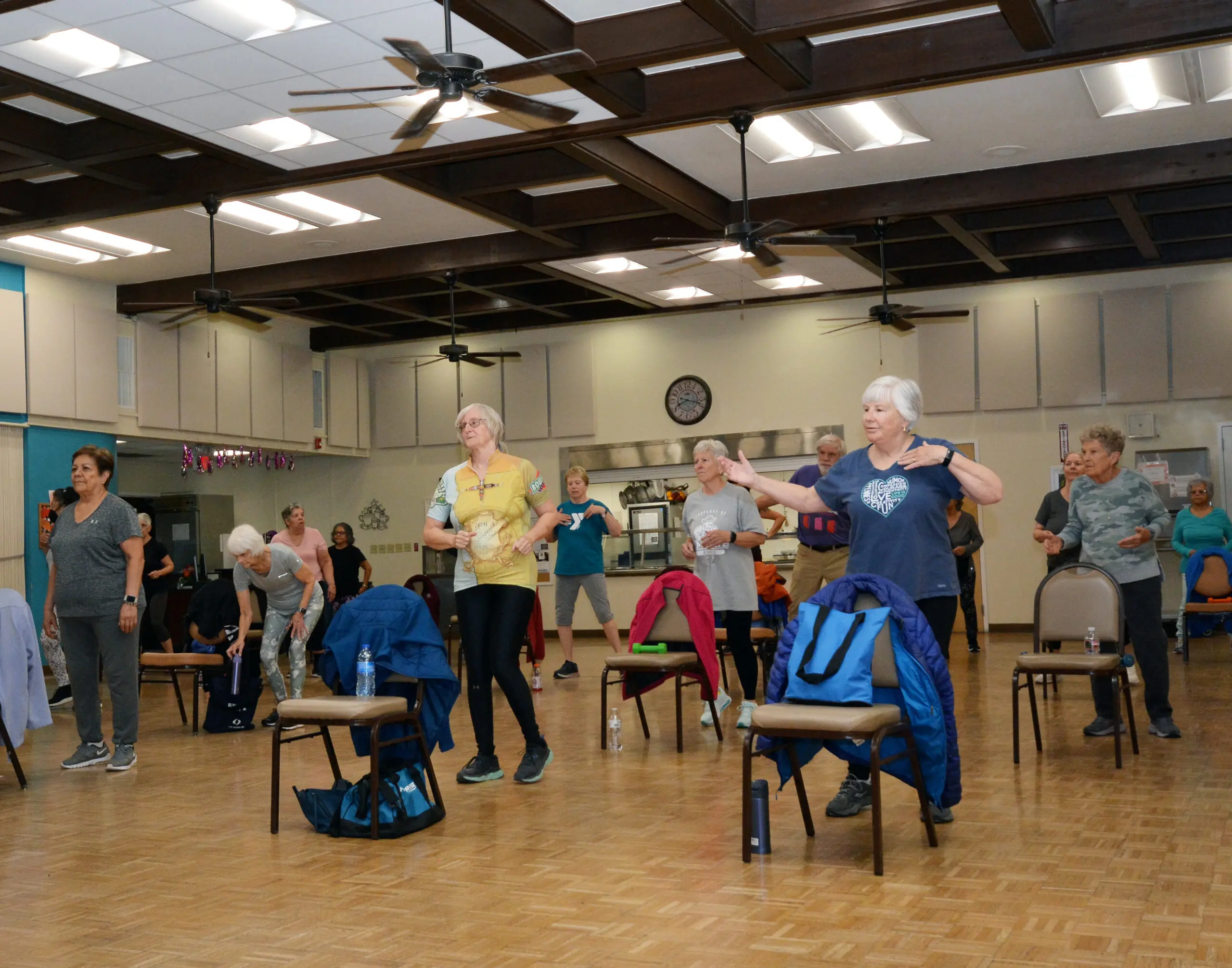 Seniors working out at Munson Senior Center