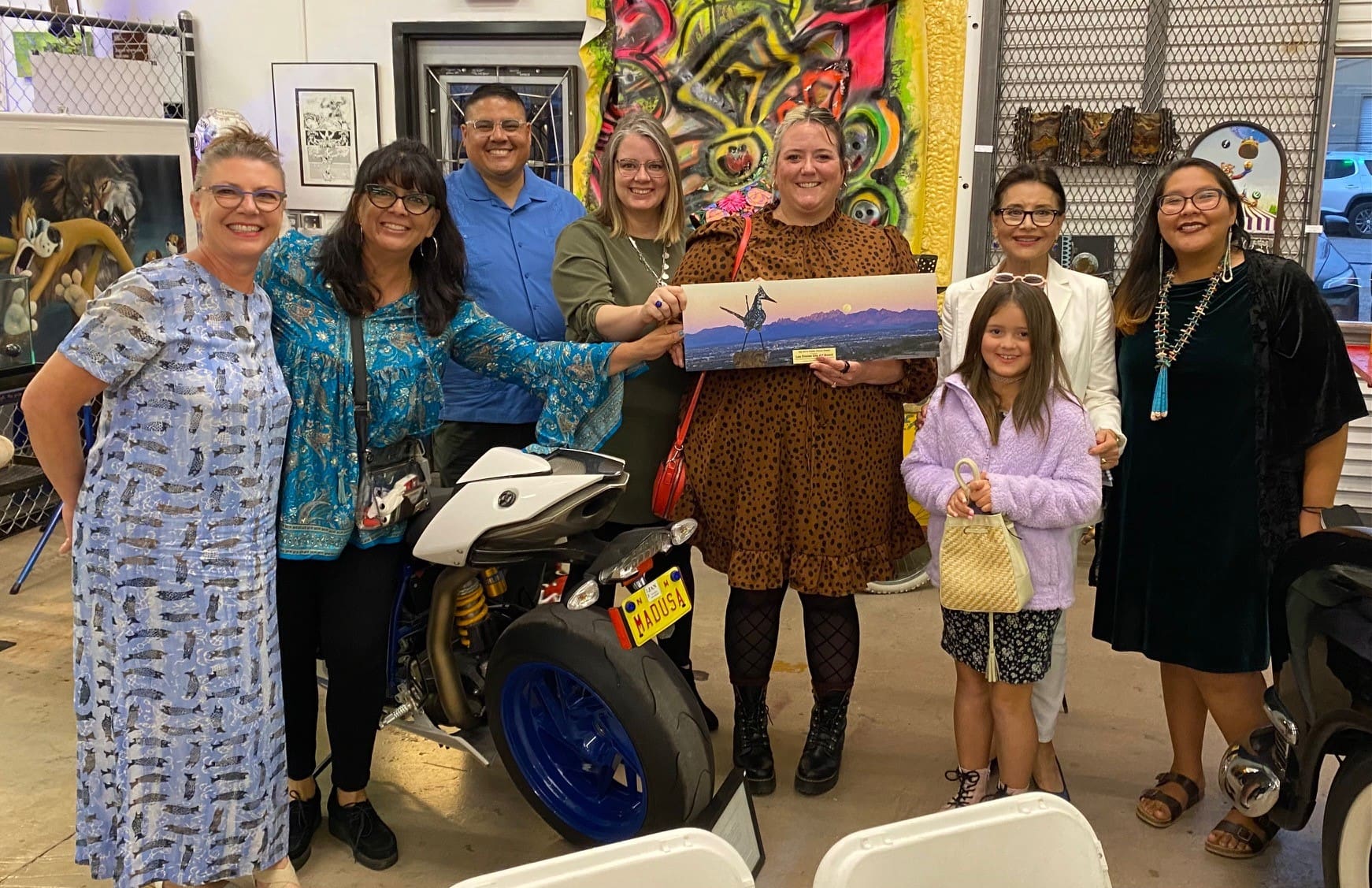 Members of City Art Board posing with award