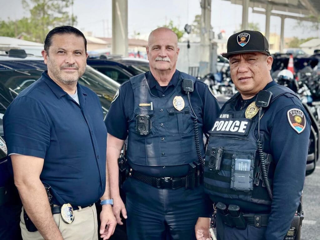 Three male officers