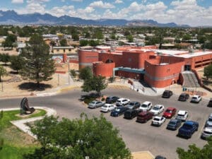 Outside Aerial of Thomas Branigan Memorial Library