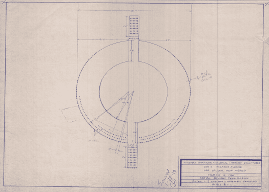 blueprint drawing showing circle design