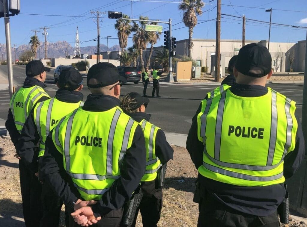 Las Cruces Police Department cadets during traffic training