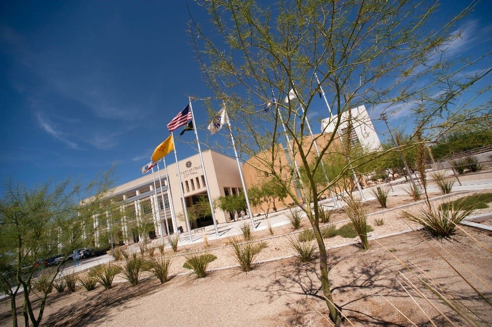 City Hall with Flags in front