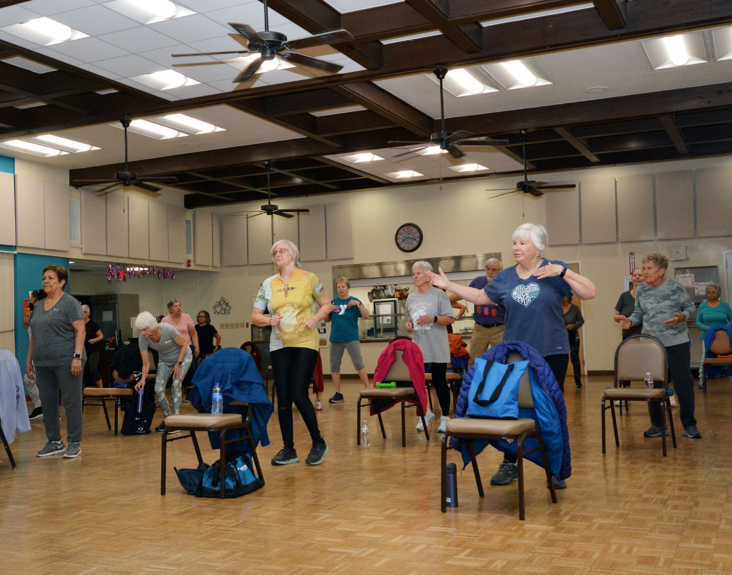 Seniors working out at Munson Senior Center