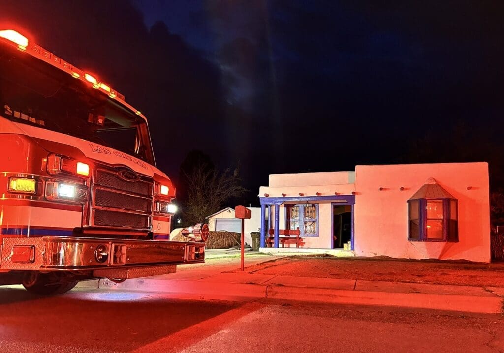 LCFD fire truck at house