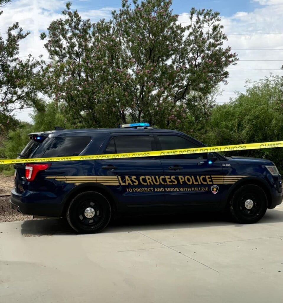 Las Cruces Police SUV with Crime tape in front