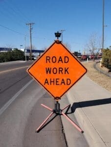 Road Work Ahead Sign