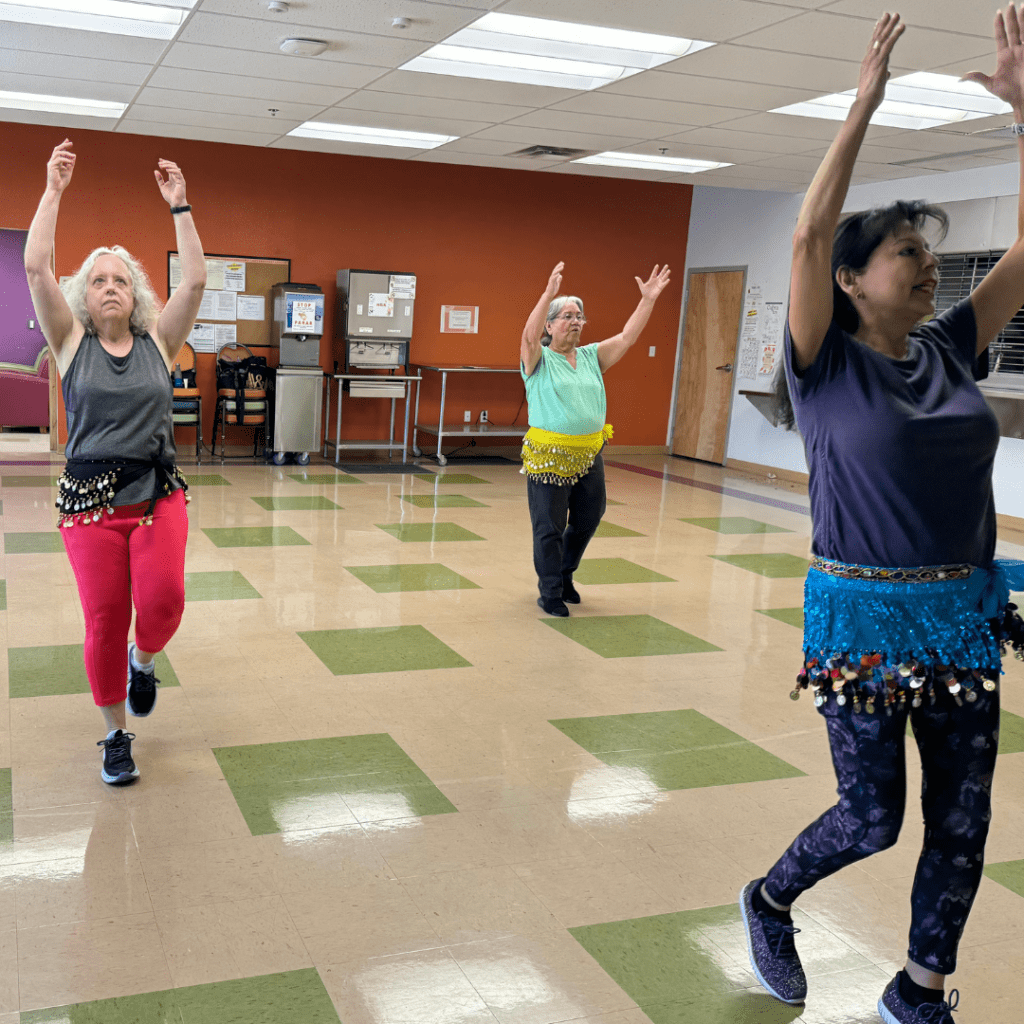 Seniors participating in Zumba Gold at Sage Cafe