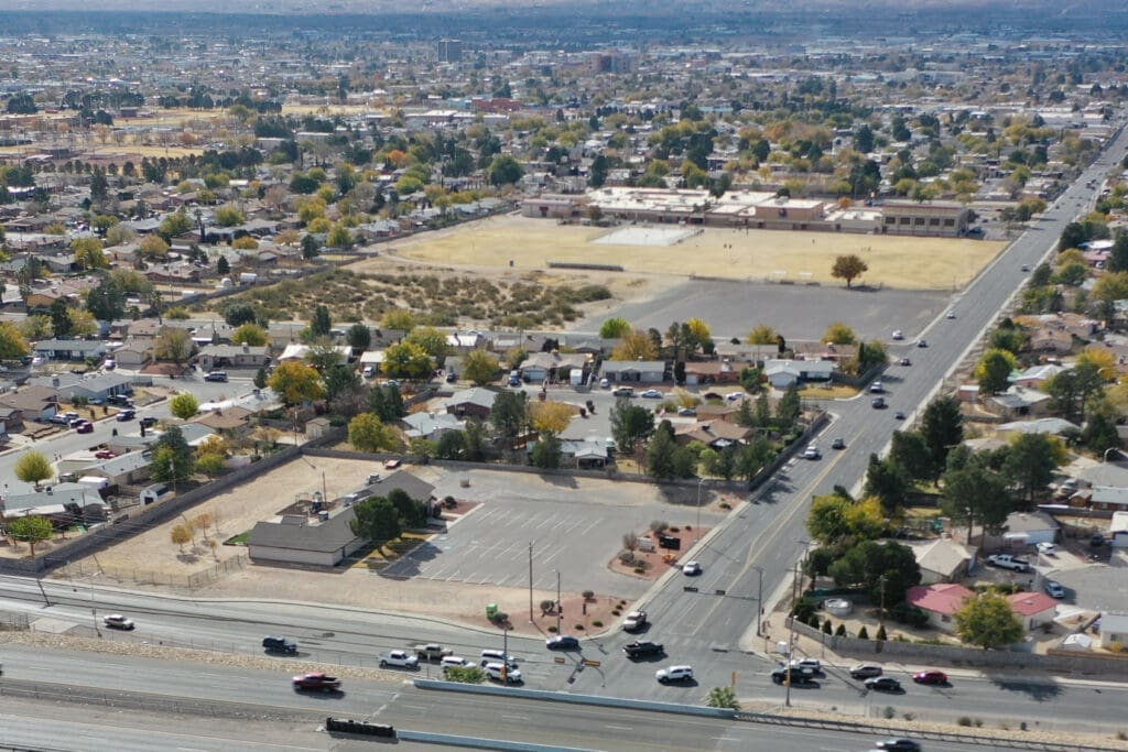 Aerial View of Las Cruces near Spruce and Triviz.