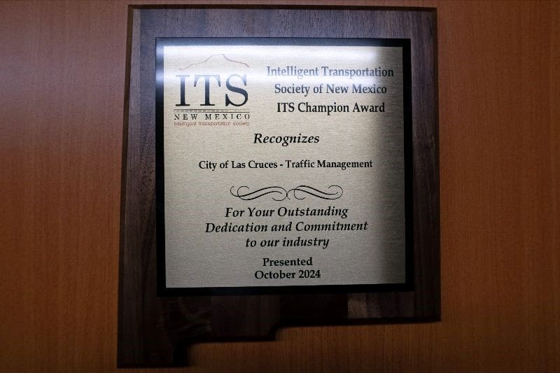 A plaque award for Traffic Management