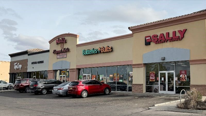 Strip mall store fronts