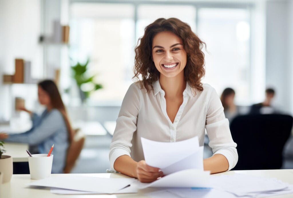 Woman with papers