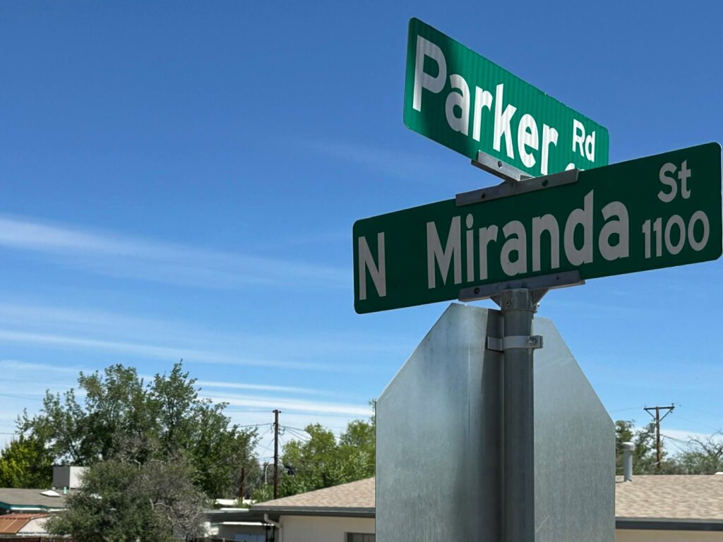 Street sign.
