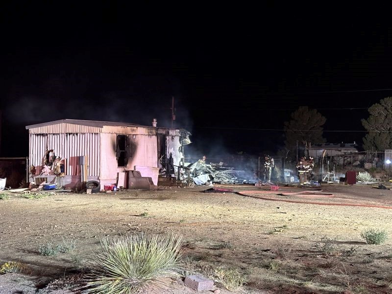 Building heavily damaged by fire.