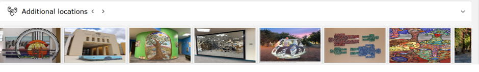 Thumbnails of artwork in a row that can be clicked.