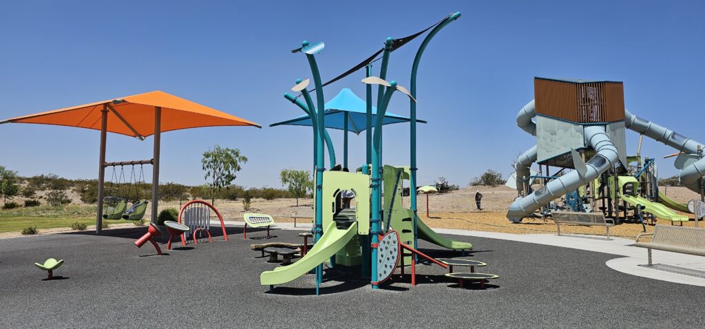 Playground equipment at a park.