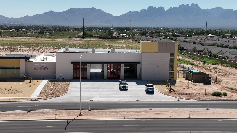Aerial view of Fire Station 9.