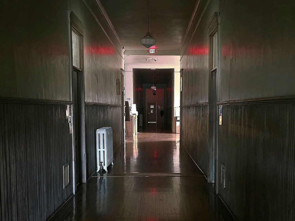 Dark hallway with an eerie feeling.