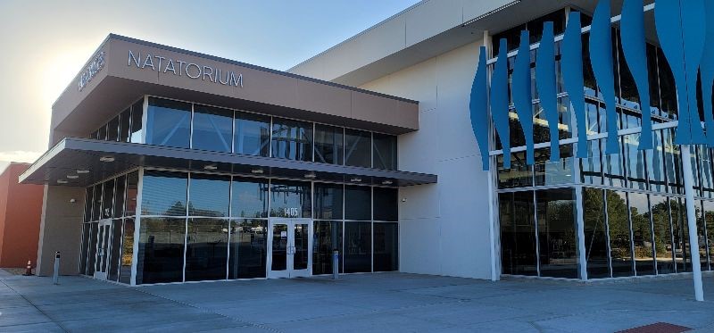Front entrance to the Natatorium.
